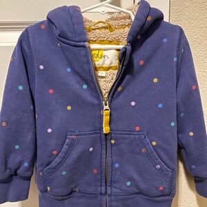 Boden Kids' Purple Hoodie with Colorful Dots